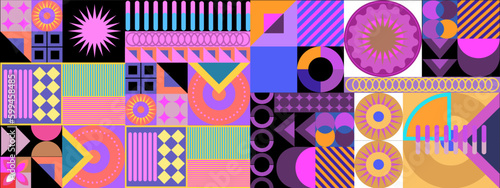 Vector colorful colourful graphic of flat geometric background design template