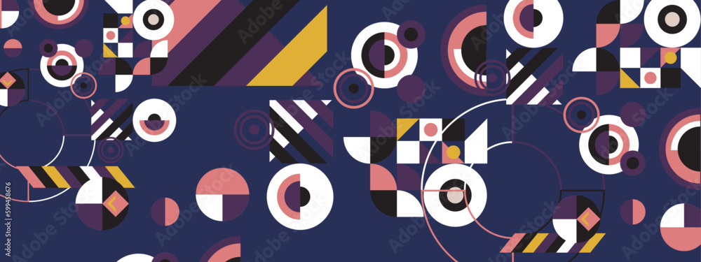 Obraz premium Vector retro mozaik colorful colourful flat geometric background