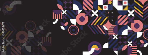 Colorful colourful vector retro geometric shapes mosaic background