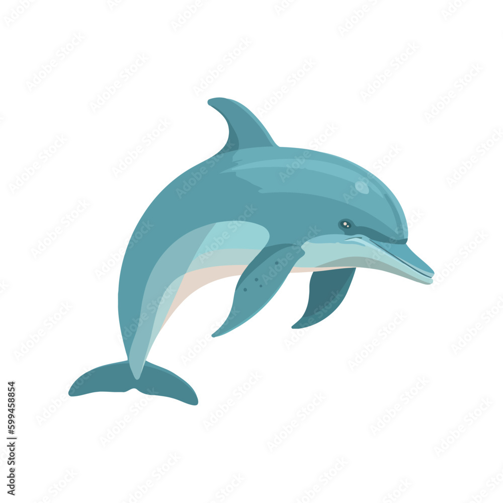 Jumping dolphin symbolizes playful fun underwater Jumping dolphin symbolizes playful fun underwater