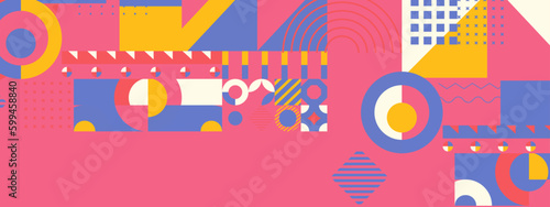 Colorful colourful vector retro geometric shapes mosaic background