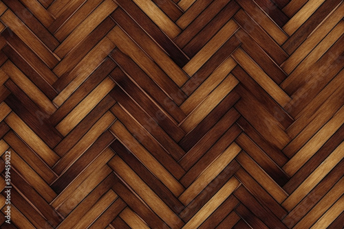 Wood Table Texture Background- Fish/Herring bone pattern, Seamless Pattern/Tile, Generative AI