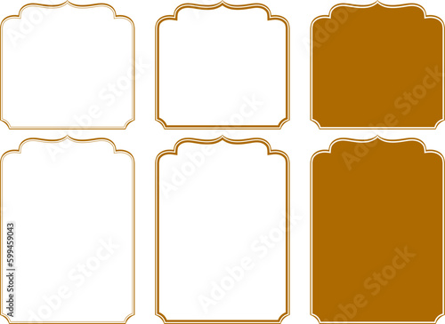 インド風の飾りフレームセット。ベクターデータ。