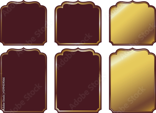 インド風の飾りフレームセット。ベクターデータ。