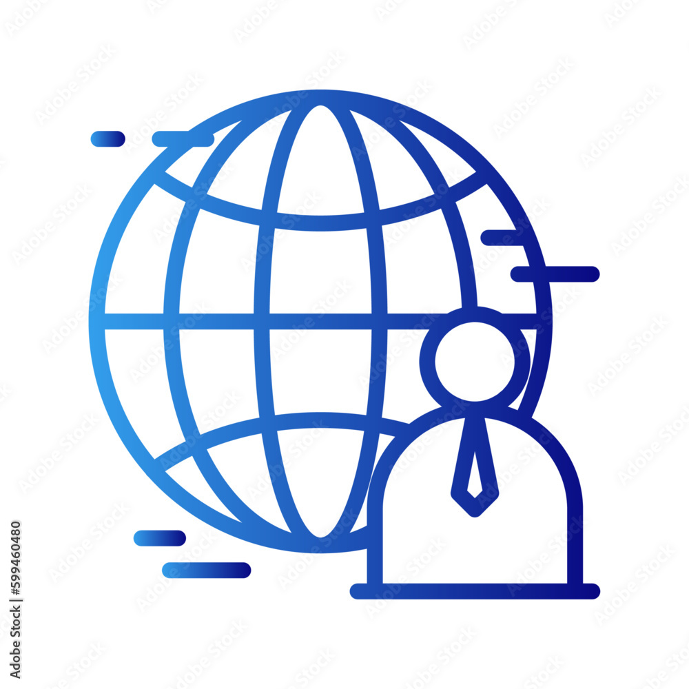 Business Network business icon with blue gradient outline style. people, networking, concept, design, information, web, community. Vector Illustration Business Network business icon with blue gradient outline style. people, networking, concept, design, information, web, community. Vector Illustration