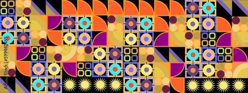 Vector colorful colourful graphic of flat geometric background design template