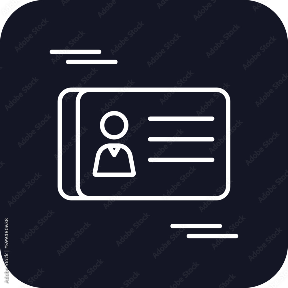 ID card business icon with black filled line outline style. information, tag, person, access, plastic, web, symbol, . Vector Illustration ID card business icon with black filled line outline style. information, tag, person, access, plastic, web, symbol, . Vector Illustration