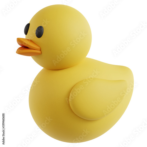 Obraz na plátně A 3D rubber duck illustration for bath time or playful themes