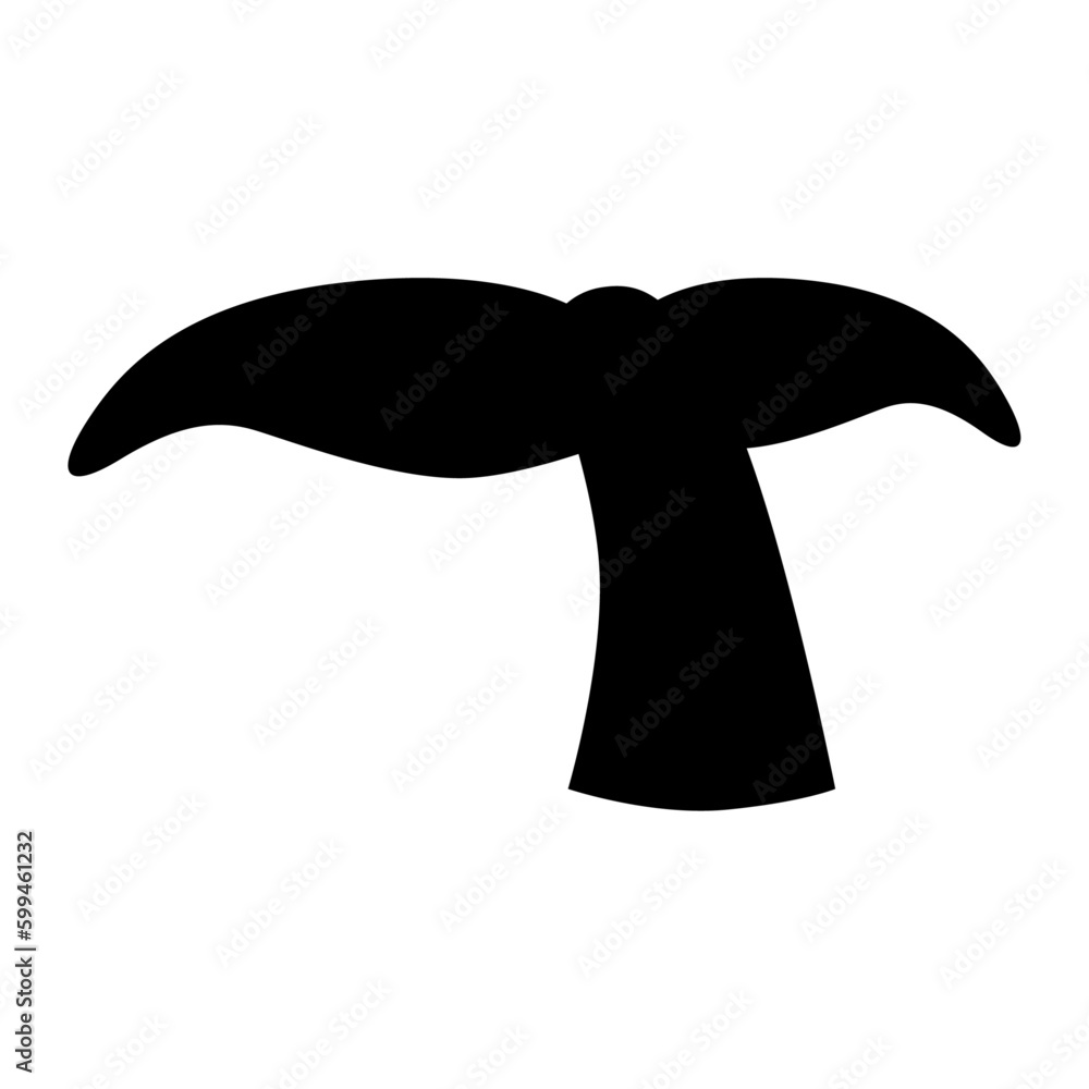 A Vector of Marine Whale's Tail Silhouette A Vector of Marine Whale's Tail Silhouette