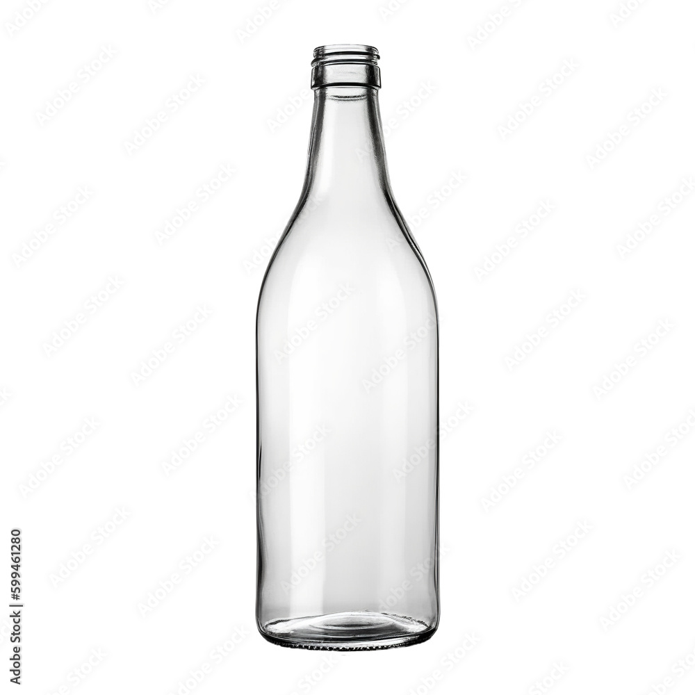 White glass bottle isolated on transparent background, Generative AI - obrazy, fototapety, plakaty 