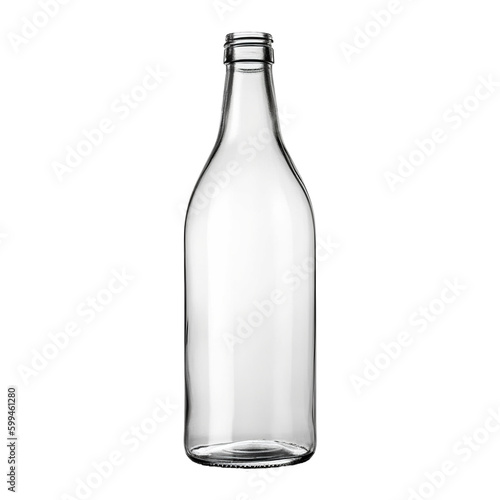 White glass bottle isolated on transparent background, Generative AI