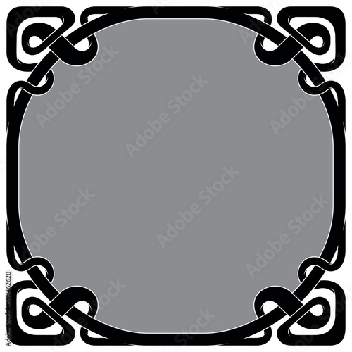 Intertwined lines frame vector design