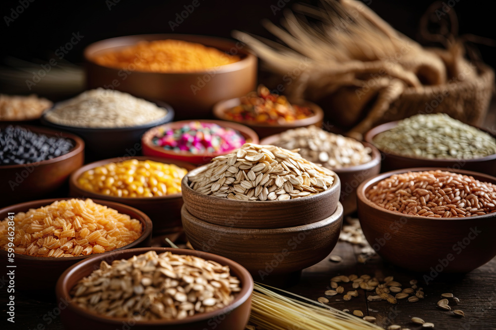 Autumn harvest of grain grain, full screen of whole grains Autumn harvest of grain grain, full screen of whole grains