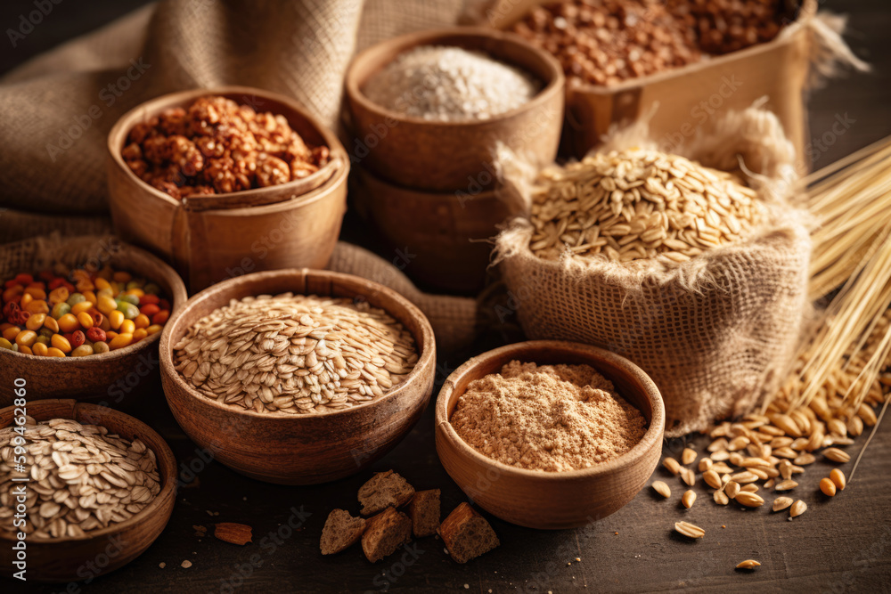 Autumn harvest of grain grain, full screen of whole grains Autumn harvest of grain grain, full screen of whole grains