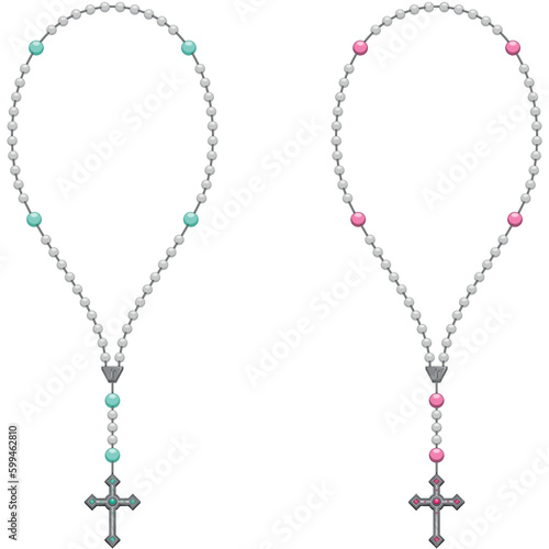 Vector Design of rosary with cross