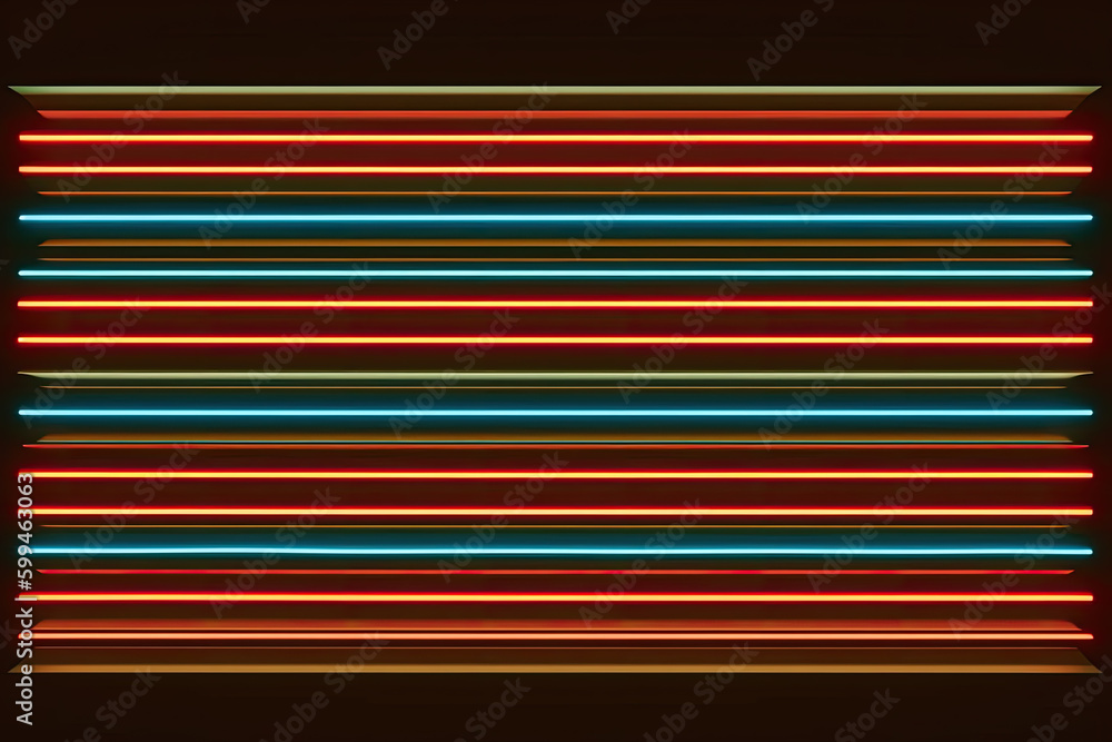 The neon light pattern on the black background The neon light pattern on the black background