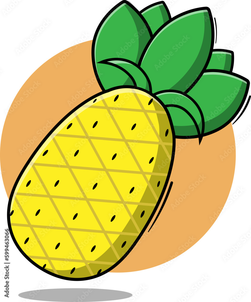 flat desain of pineapple vector illustration flat desain of pineapple vector illustration