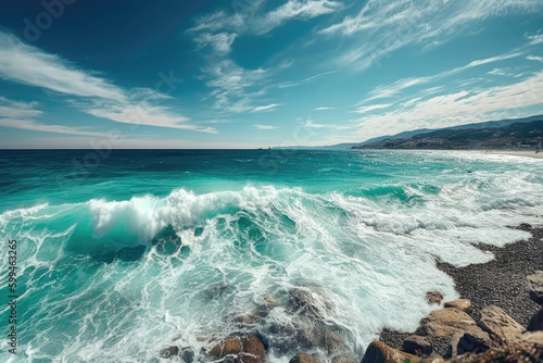 Powerful Waves on a rocky beach