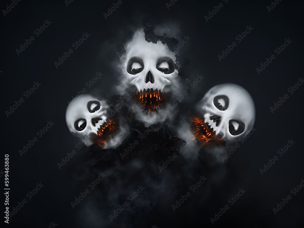 Scary ghost on dark background. Generative ai Scary ghost on dark background. Generative ai