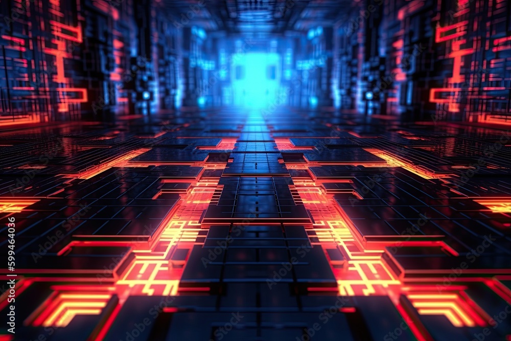 Obraz premium Abstract sci-fi background material,technology neon background