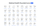 Dark grey color Medical Health Rounded Icons