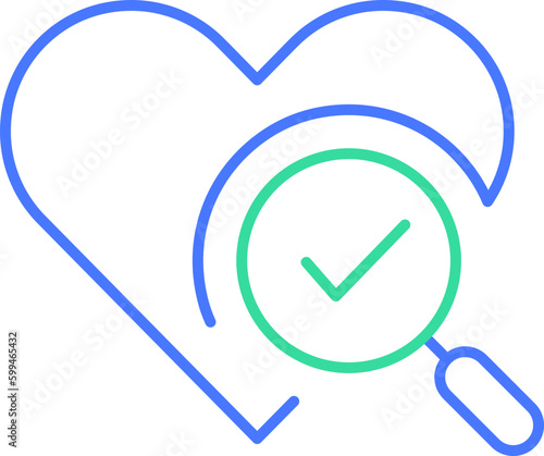 Heart check line icon