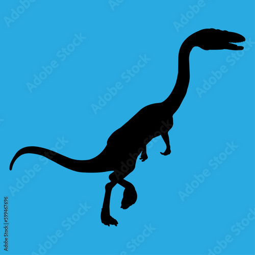 dinosaur velociraptor silhouette vector illustration