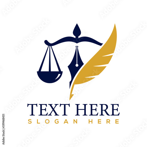 Law firm and lawyer service logo design.
Attorney and judicial icon concept.