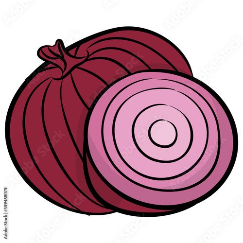 Colorful icon design of an onion