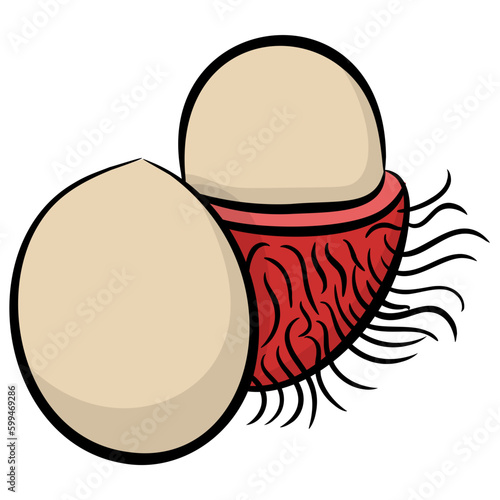 Obraz na plátne Pulp fruit, lychee icon