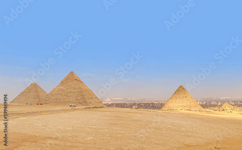 View of the area with the great pyramids of Giza  Egypt 