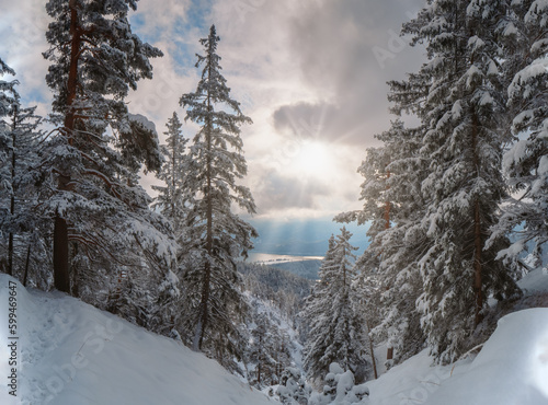 Bavarian Mountain hike to the Herzogstand peak with snow and sun  © Wolfgang Hauke