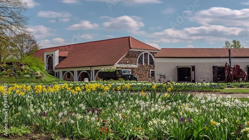 Stables and farm buildings of Pakruojis manor complex, time lapse view photo