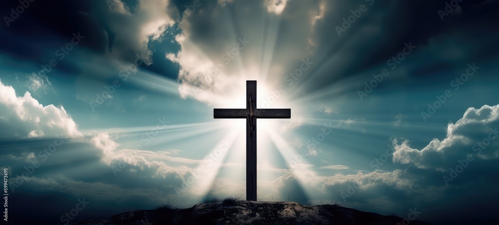 Fototapeta premium cross christ jesus with generative ai