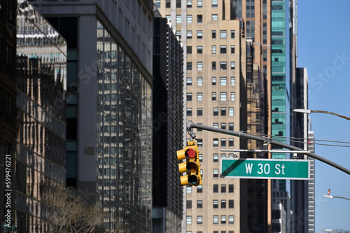 Street traffic lights in New York city