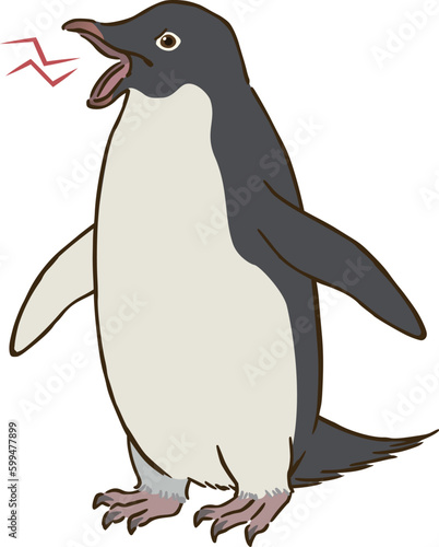 怒るアデリーペンギン