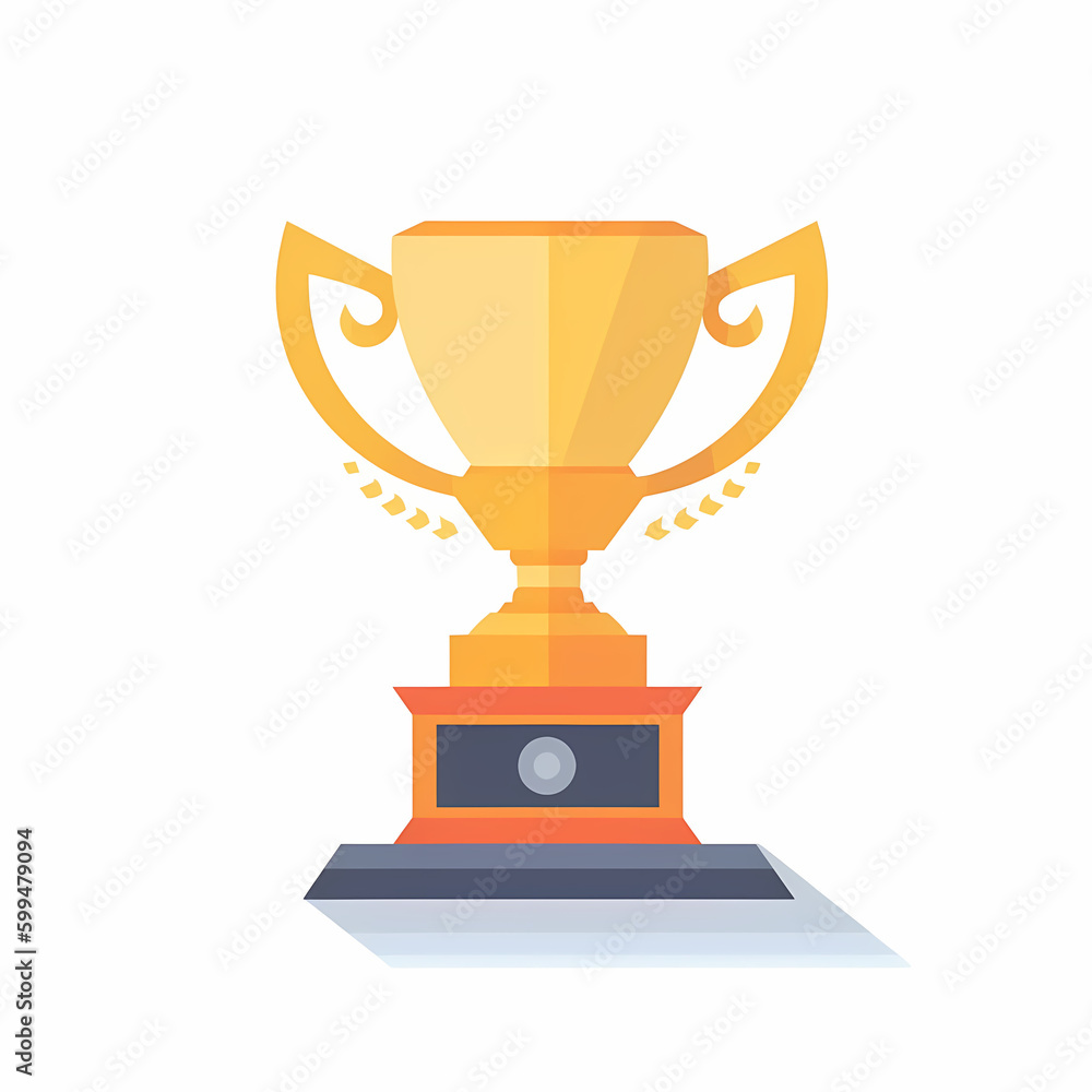 Gold Trophy Cup Cartoon. Generative AI Gold Trophy Cup Cartoon. Generative AI