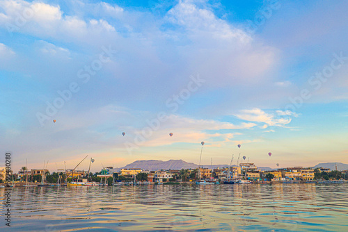 View of the Nile River at Sunrise in Luxor, Egypt © sele504