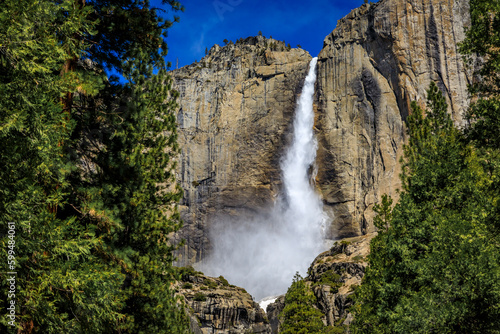 Yosemite Falls with a snow cone, spring in Yosemite National Park inCalifornia © SvetlanaSF