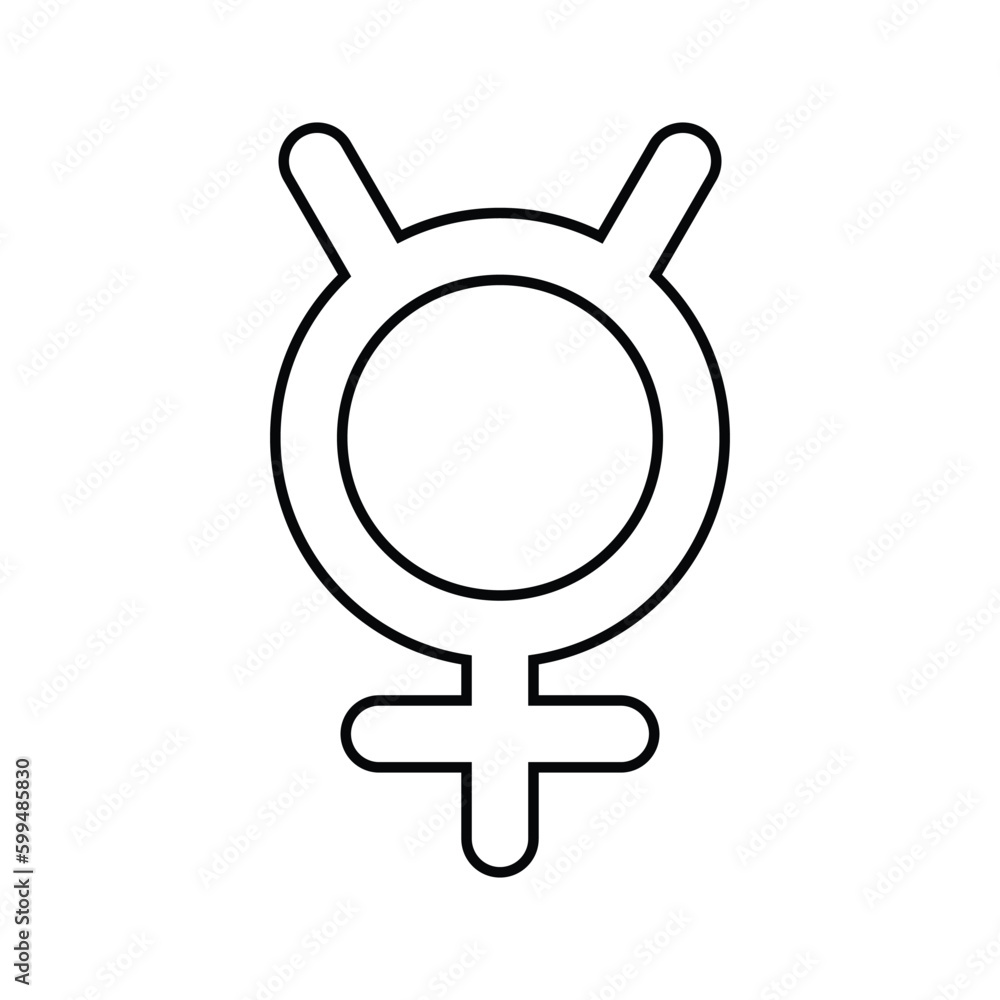 Mercury astrology icon design. planet symbol. isolated on white background. vector illustration Mercury astrology icon design. planet symbol. isolated on white background. vector illustration