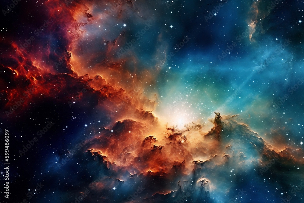 Background : A view of the Milky Way galaxy with the stars and nebulae visible, Background