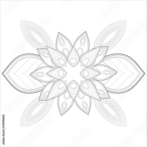 Fototapeta Naklejka Na Ścianę i Meble -  Coloring Books. Hand drawn flowers in zentangle style for t-shirt design or tattoo and coloring book