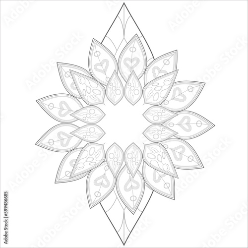 Coloring Books. Hand drawn flowers in zentangle style for t-shirt design or tattoo and coloring book