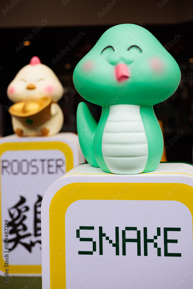 Obraz premium Illustration of Chinese zodiac signs in Singapore City center