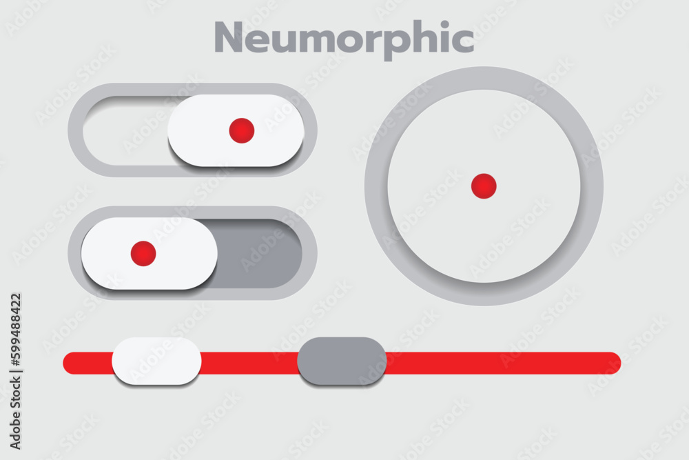 Neumorphic Soft UI Design,3D Buttons Design. Stock Vector | Adobe Stock