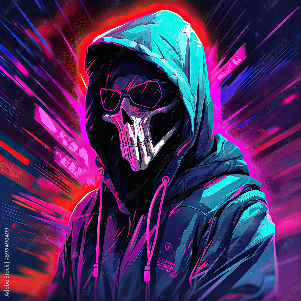 Gothic Skull Vibrant Vision Skull and Reaper in Hood streetwear style Illustration AI generated
Gothic Skull Vibrant Vision Skull and Reaper in Hood streetwear style Illustration AI generated