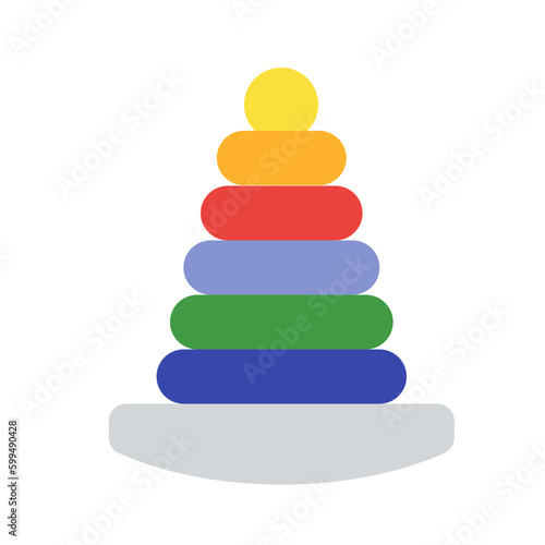 Kid toys vector illustration set_Stacking tower
