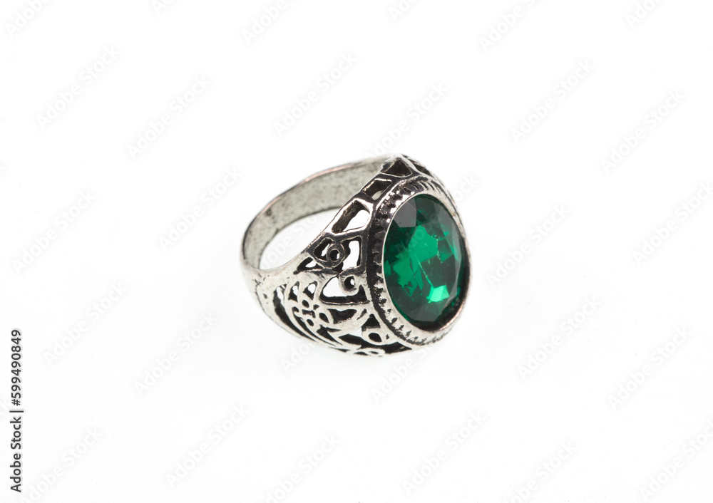 royal ring with gemstone isolated on white background royal ring with gemstone isolated on white background