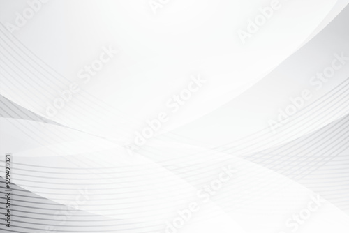 Abstract white and gray color, modern design stripes background with geometric round shape. Vector illustration.