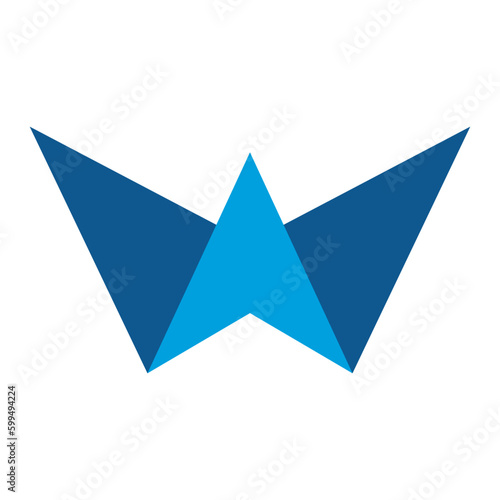Letter W folded logo template